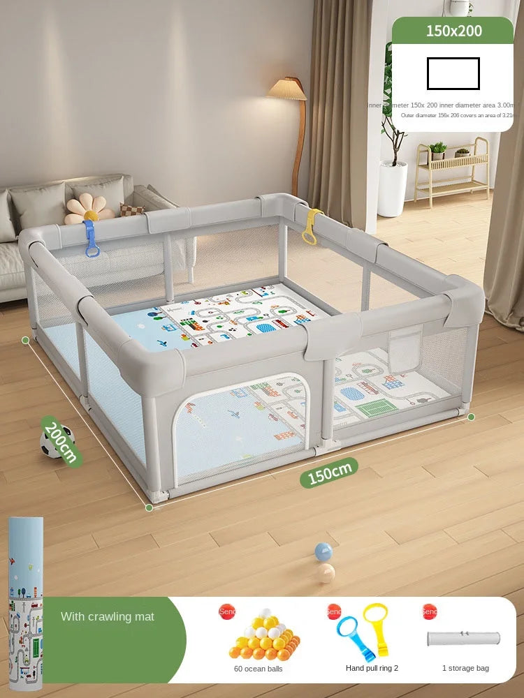 Baby Playpen Indoor Play Area for Infants Room Play Enclosure for Toddler Crawling Safety Barrier Includes 1.5cm Thick Floor Mat