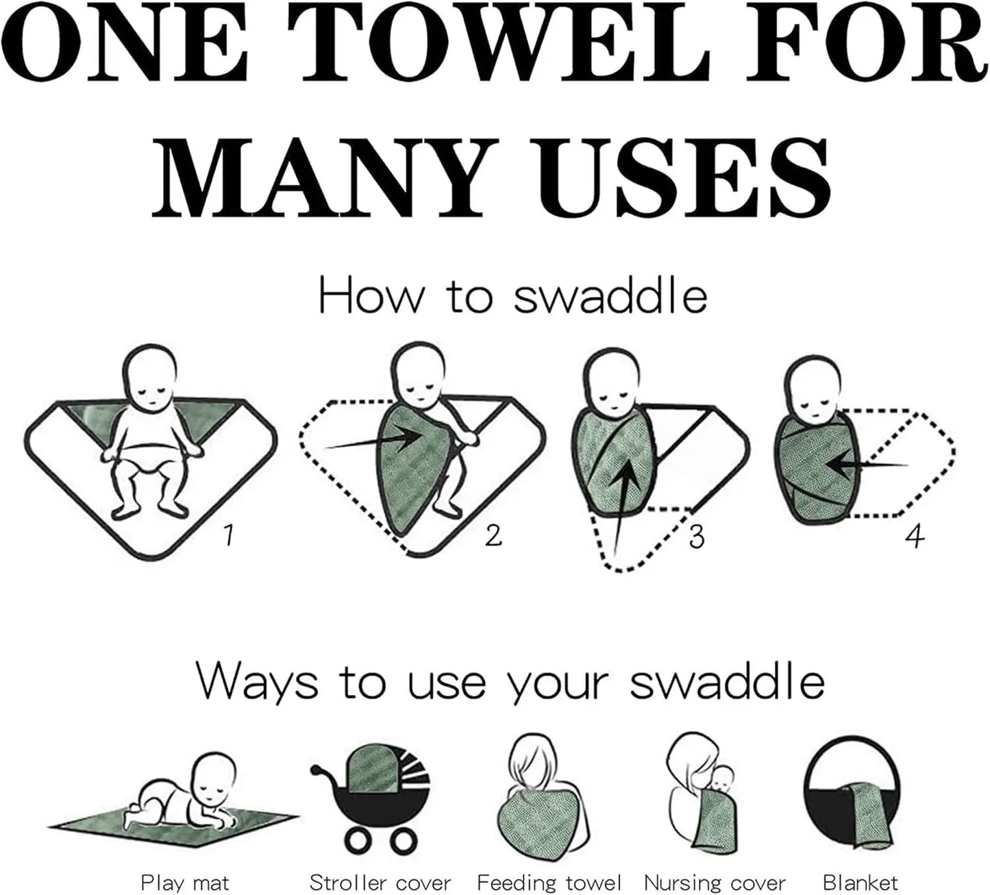 Baby cotton yarn quilt three-piece wrapping towel newborn six-layer wrapping blanket