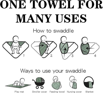 Baby cotton yarn quilt three-piece wrapping towel newborn six-layer wrapping blanket