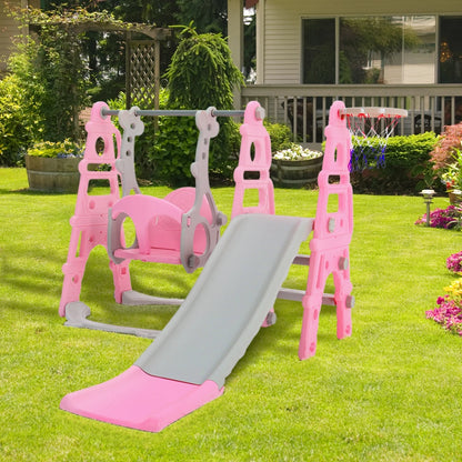 BabyBlush Toddler Swing, Slide & Basketball Playset