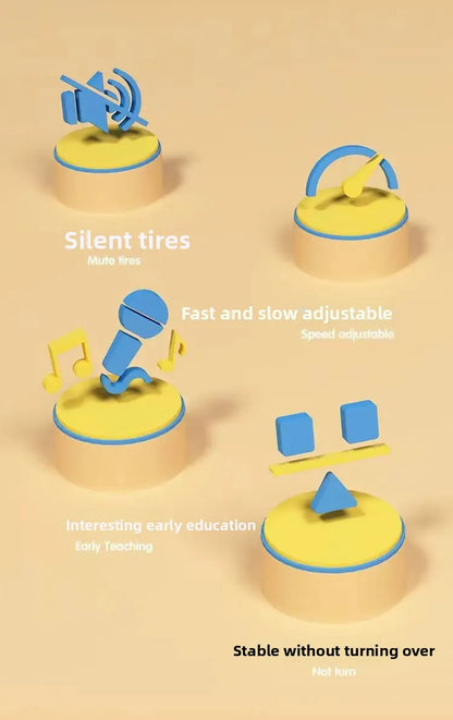 Anti-Tip Baby Walker Push Cart Toy for Learning to Walk 3-18 Months Hand Push Step Assisting Child Development Products