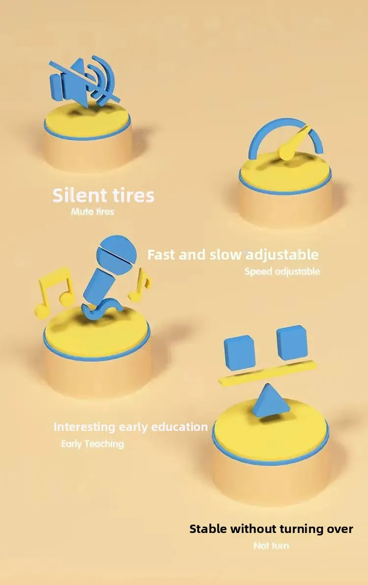 Anti-Tip Baby Walker Push Cart Toy for Learning to Walk 3-18 Months Hand Push Step Assisting Child Development Products