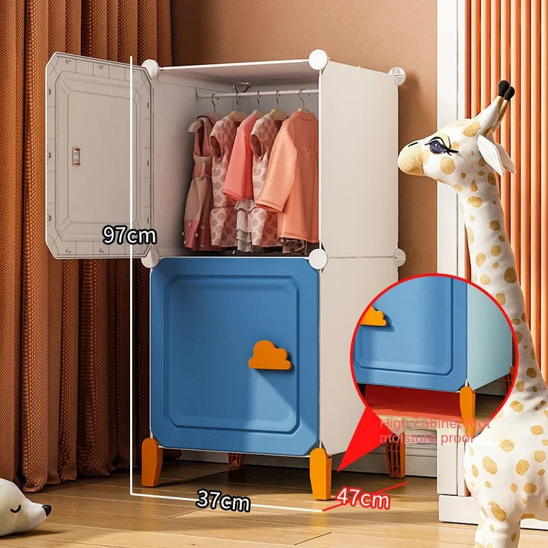 Modern Household Wardrobe Bedroom Furniture Organizer Rack Multilayer Plastics Storage Cabinets Of Collapsible Children Locker