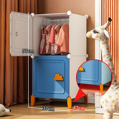 Modern Household Wardrobe Bedroom Furniture Organizer Rack Multilayer Plastics Storage Cabinets Of Collapsible Children Locker