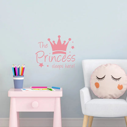 “The Princess Sleeps Here” Wall Sticker – Sweet Royal Touch