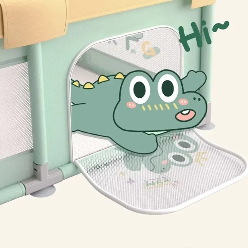 Safety Fence Foldable Baby Playpen Indoor Toddler Activity Area Crawling Mat Easy Assembly Non-Toxic Materials Indoor Playground