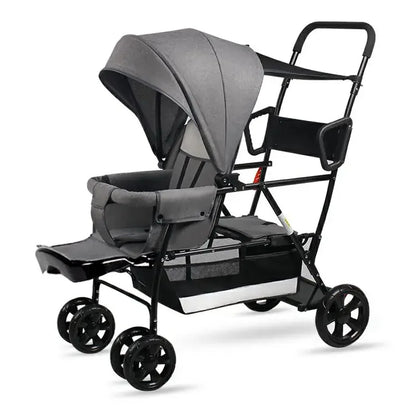 2025The Twin Strollers Sit Back and Forth in The Wheelbarrow, The Size of The Trolley, The Twin Trolley Can Sit and Lie Down.