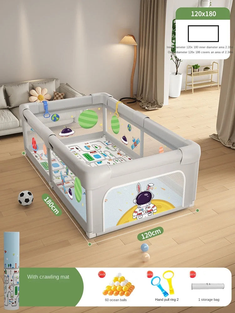 Baby Playpen Indoor Play Area for Infants Room Play Enclosure for Toddler Crawling Safety Barrier Includes 1.5cm Thick Floor Mat