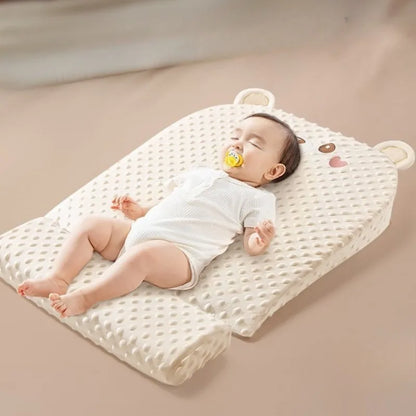 Baby Slope Pillow - Breathable Newborn Pillow for Preventing Milk Choking and Spitting Up - Lying-Down Feeding and Sleeping Aid