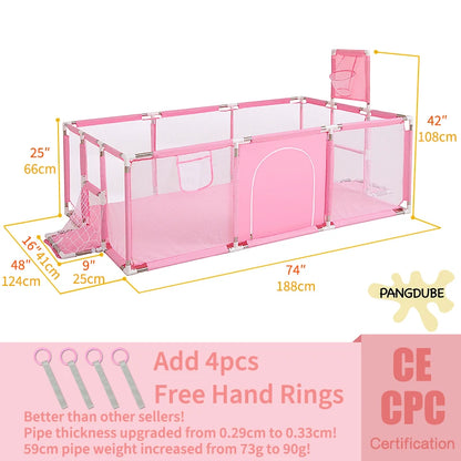 PANGDUBE Baby Playpen for Children Play Area Baby Playground 6 Month~6 Years Old Kids Ball Pit Playpen Indoor Baby Safety Fence