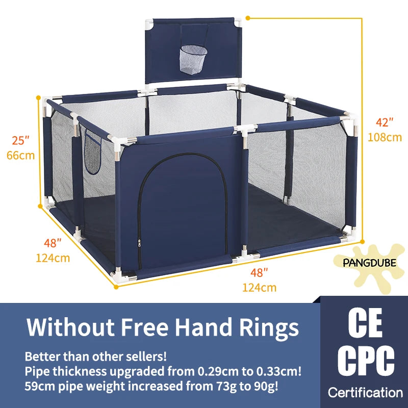 PANGDUBE Baby Playpen for Children Play Area Baby Playground 6 Month~6 Years Old Kids Ball Pit Playpen Indoor Baby Safety Fence