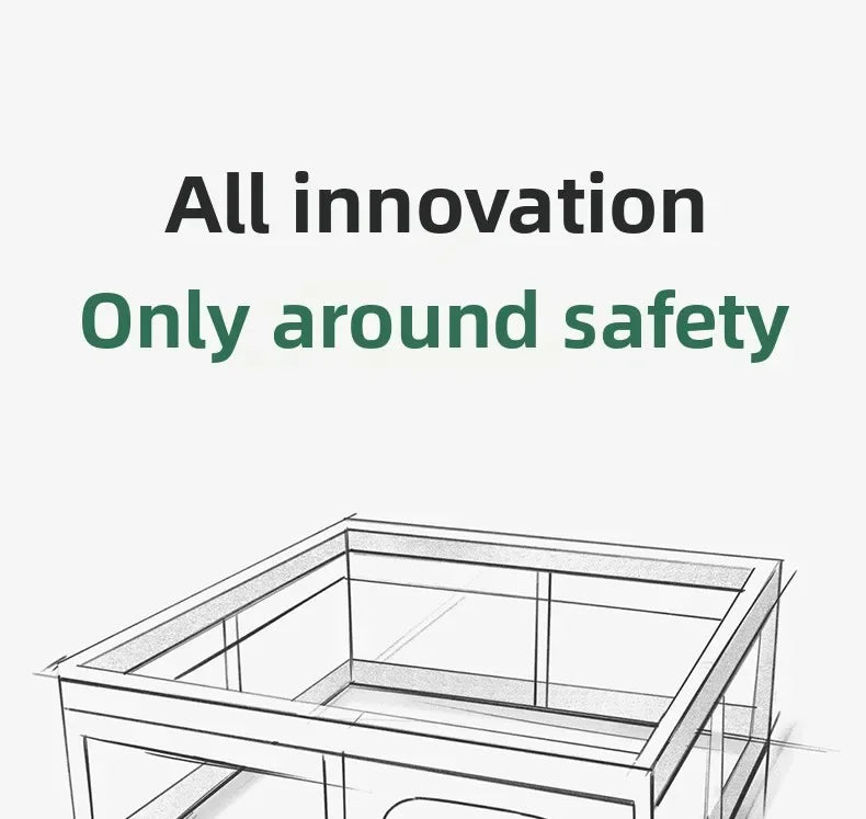 Safety Fence Foldable Baby Playpen Indoor Toddler Activity Area Crawling Mat Easy Assembly Non-Toxic Materials Indoor Playground