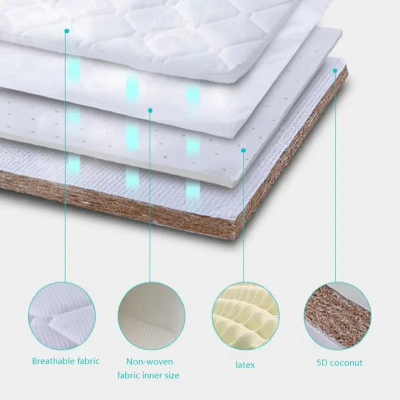 120x60cm Crib Mattress Double-sided Toddler Bed Mattresses Baby Cradle Mattresses for Crib All Seasons Bassinet Mattress Pad