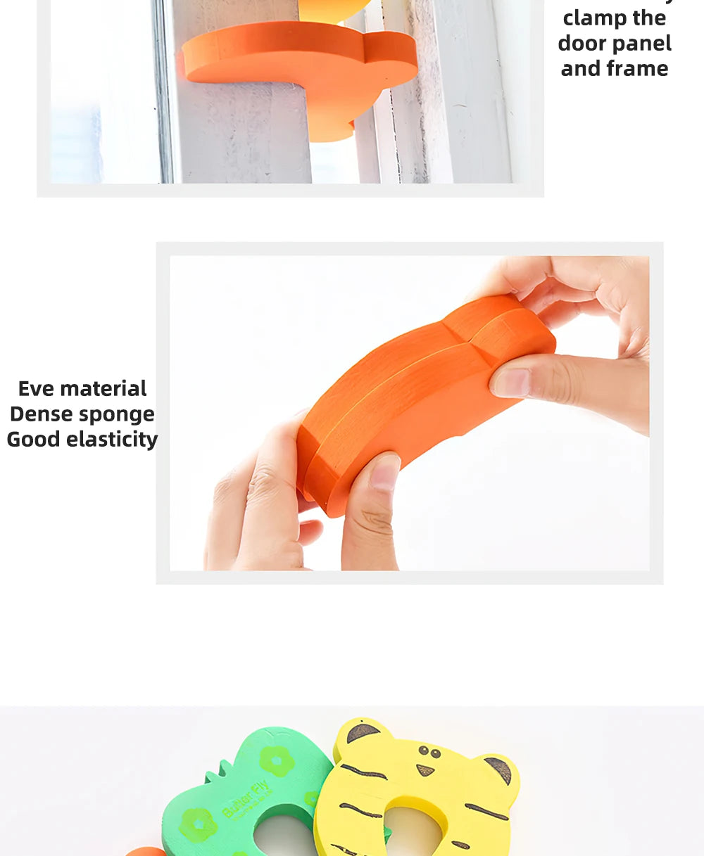 10Pcs  Baby Safety For Newborn Furniture Protection Card Door Stopper Security Cute Animal Care Child Lock Finger Protector