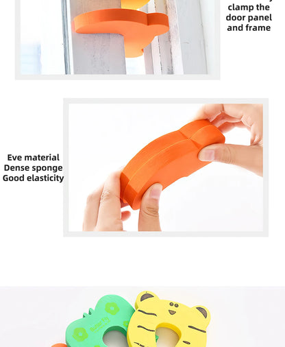 10Pcs  Baby Safety For Newborn Furniture Protection Card Door Stopper Security Cute Animal Care Child Lock Finger Protector