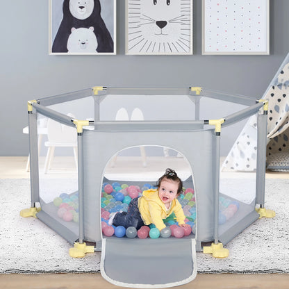 BabyBlush 6-Panel Baby Playpen with 30 Play Balls