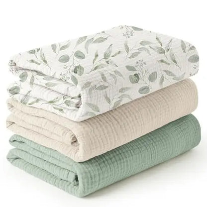 Baby cotton yarn quilt three-piece wrapping towel newborn six-layer wrapping blanket