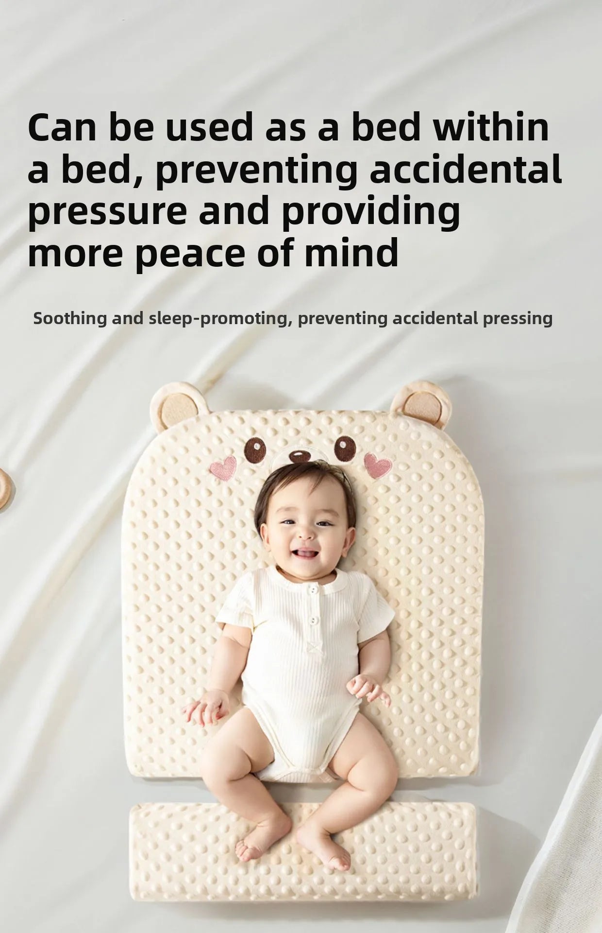 Baby Slope Pillow - Breathable Newborn Pillow for Preventing Milk Choking and Spitting Up - Lying-Down Feeding and Sleeping Aid