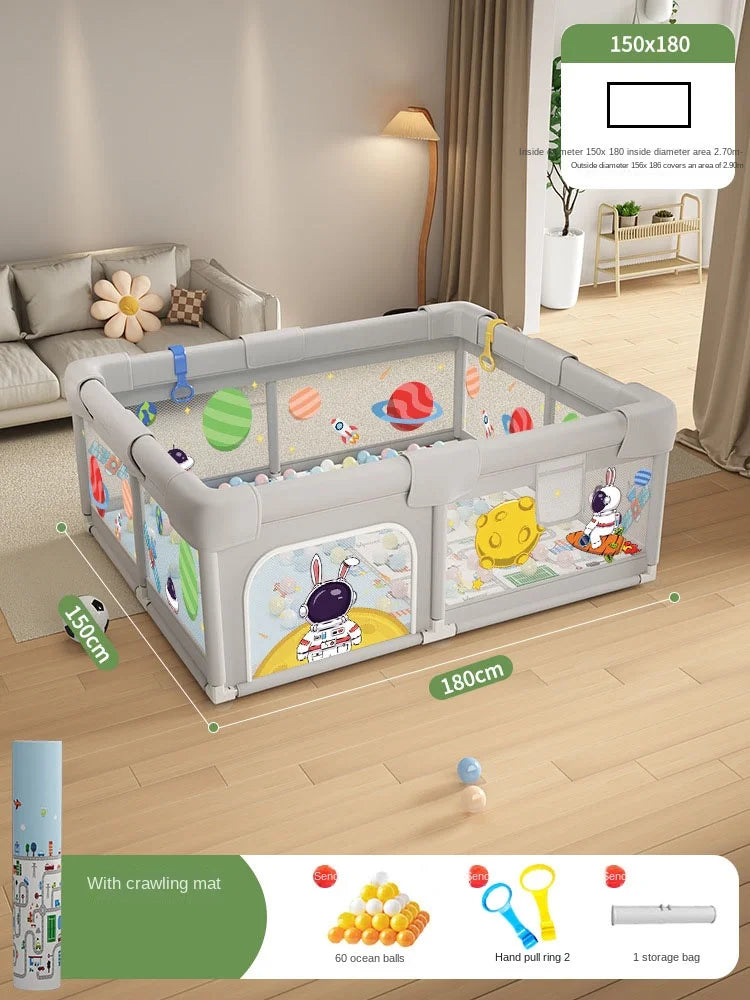 Baby Playpen Indoor Play Area for Infants Room Play Enclosure for Toddler Crawling Safety Barrier Includes 1.5cm Thick Floor Mat