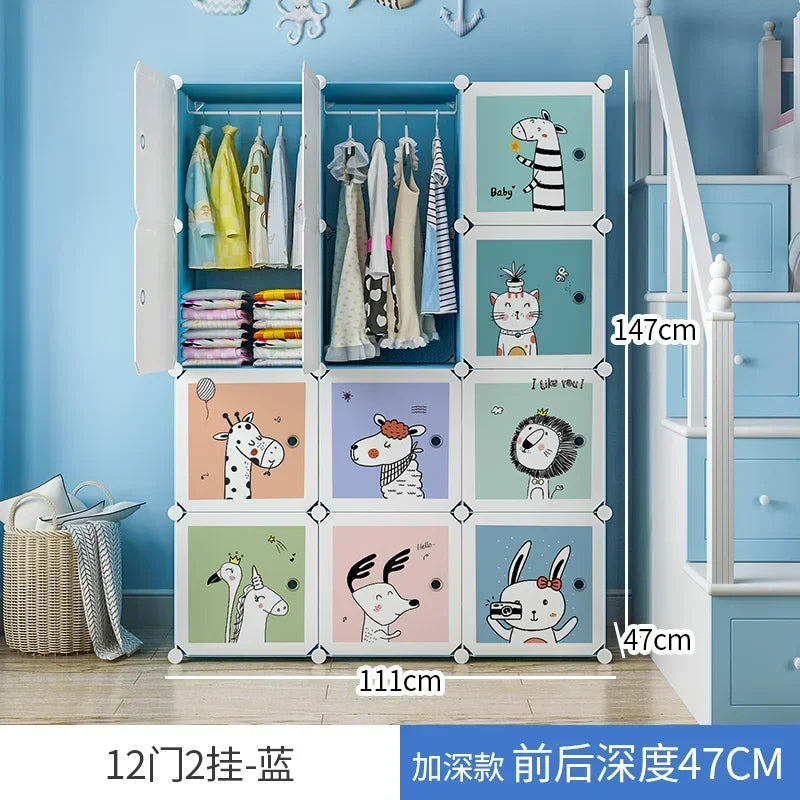 Baby Storage Organizer Wardrobe Dressers Closet Cube Wardrobe Plastic Armarios Para Sala De Estar Bedroom Furniture LQXP