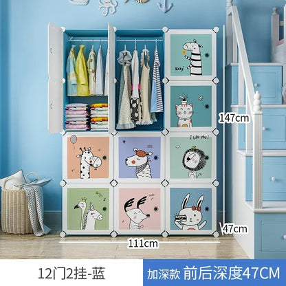 Baby Storage Organizer Wardrobe Dressers Closet Cube Wardrobe Plastic Armarios Para Sala De Estar Bedroom Furniture LQXP