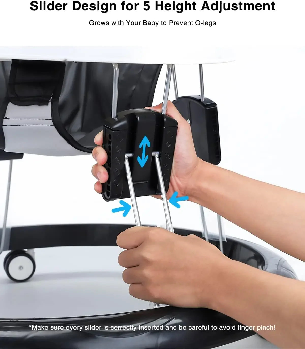 SmoothRide Adjustable Baby Walker – Safe First Steps Made Easy