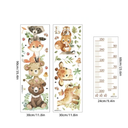 Animal Height Chart Wall Stickers – Track Every Precious Inch