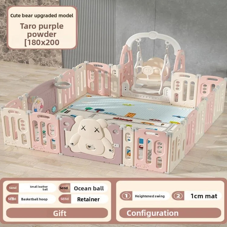 Kids Indoor Safety Playpen Foldable Baby Barrier Slide Swing Fun Activity Center Toddlers Home Use Secure Protective Play Area