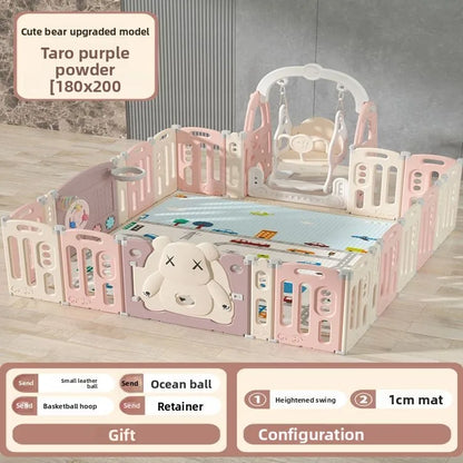 Kids Indoor Safety Playpen Foldable Baby Barrier Slide Swing Fun Activity Center Toddlers Home Use Secure Protective Play Area