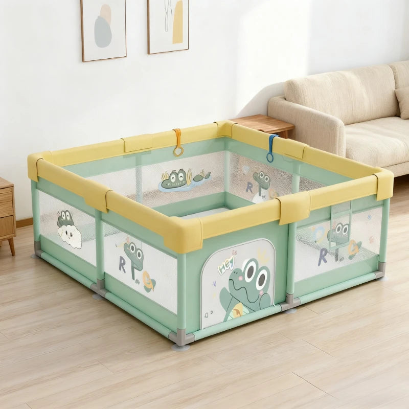 Safety Fence Foldable Baby Playpen Indoor Toddler Activity Area Crawling Mat Easy Assembly Non-Toxic Materials Indoor Playground
