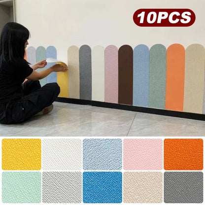 10PCS Self Adhesive Environmental Friendly Anti-Collision Soft Package Wall Sticker Skirt Kids's Room Surround Protection Board