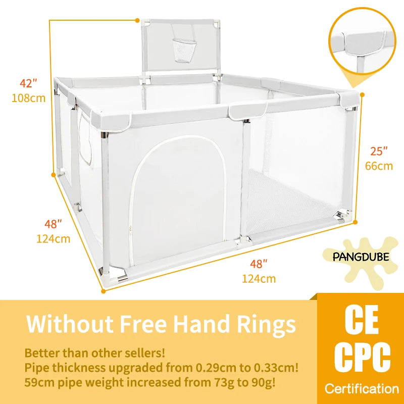 PANGDUBE Baby Playpen for Children Play Area Baby Playground 6 Month~6 Years Old Kids Ball Pit Playpen Indoor Baby Safety Fence