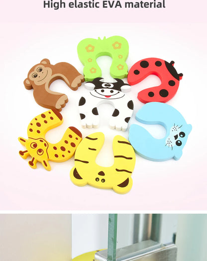 10Pcs  Baby Safety For Newborn Furniture Protection Card Door Stopper Security Cute Animal Care Child Lock Finger Protector