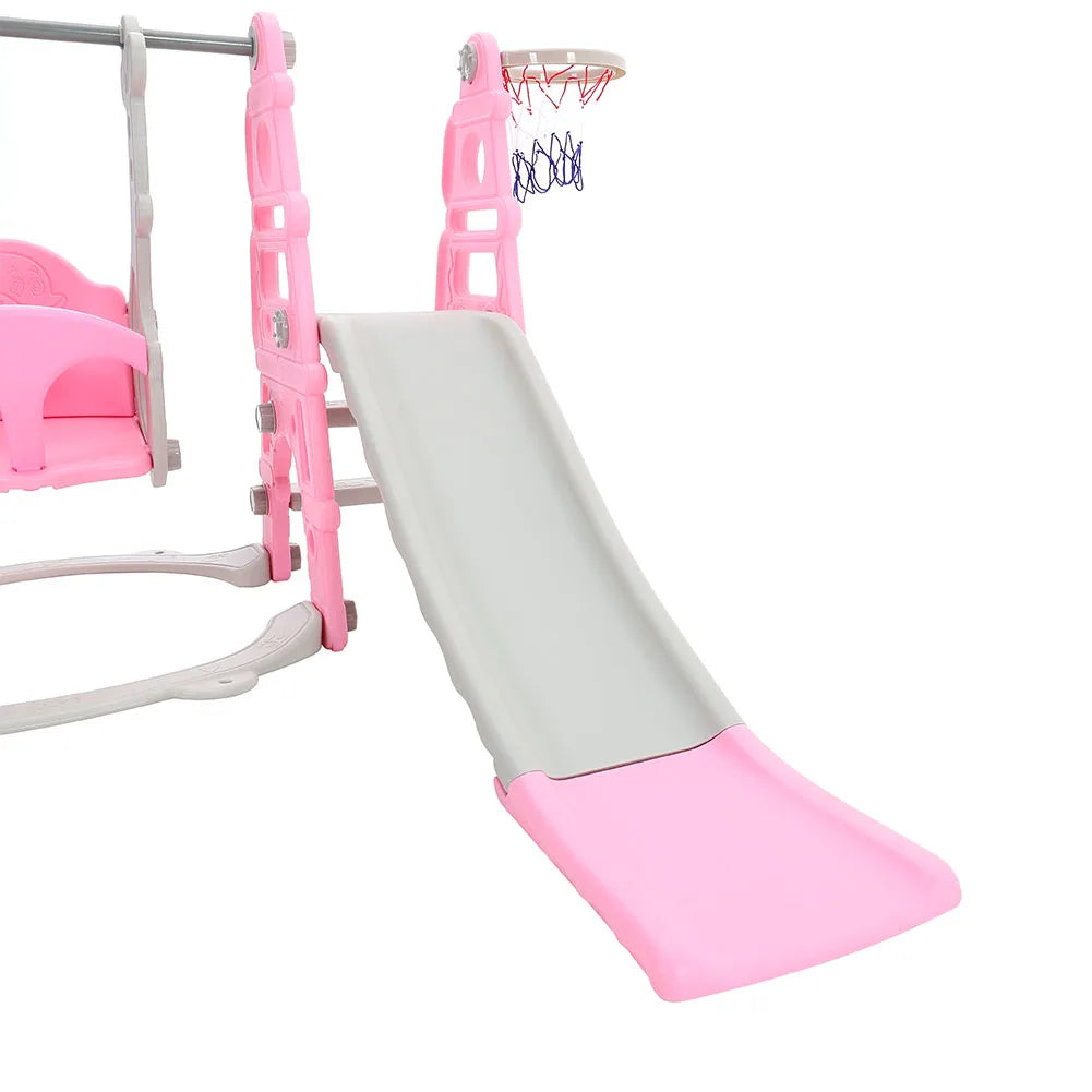 BabyBlush Toddler Swing, Slide & Basketball Playset