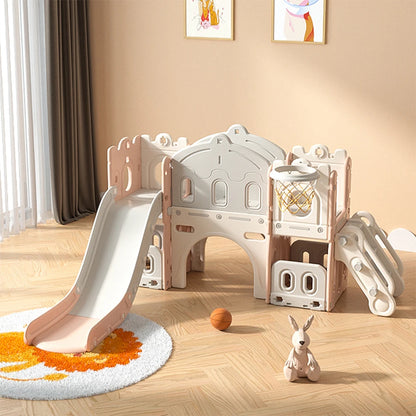 BabyBlush Indoor Kids Playset with Slide & Basketball Hoop