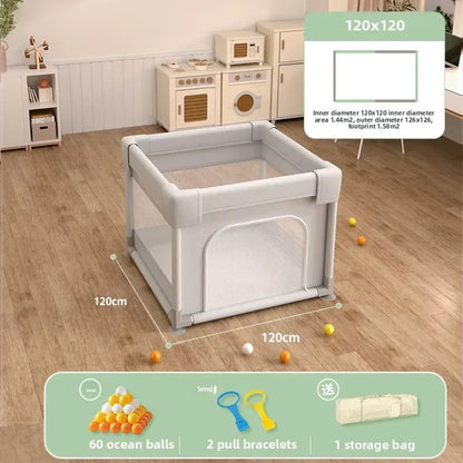 Safety Fence Foldable Baby Playpen Indoor Toddler Activity Area Crawling Mat Easy Assembly Non-Toxic Materials Indoor Playground
