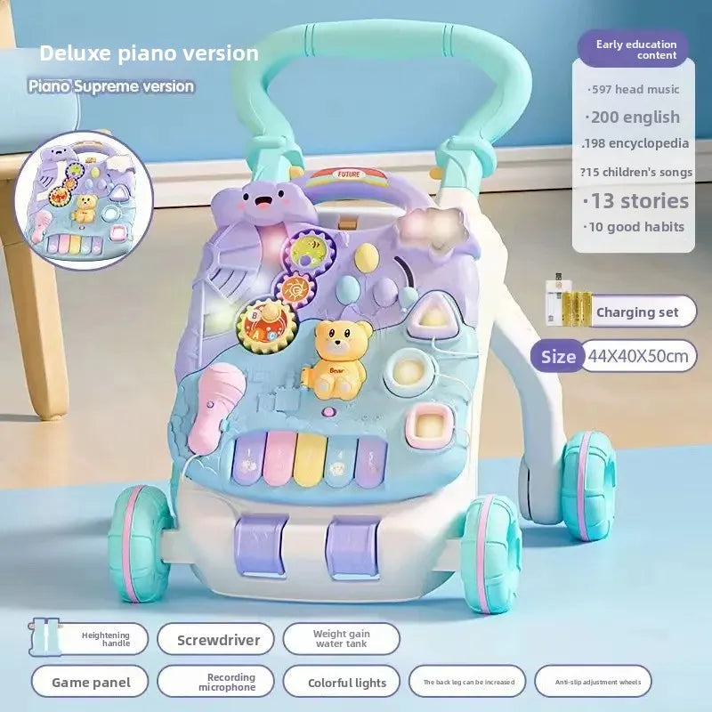 Anti-Tip Baby Walker Push Cart Toy for Learning to Walk 3-18 Months Hand Push Step Assisting Child Development Products