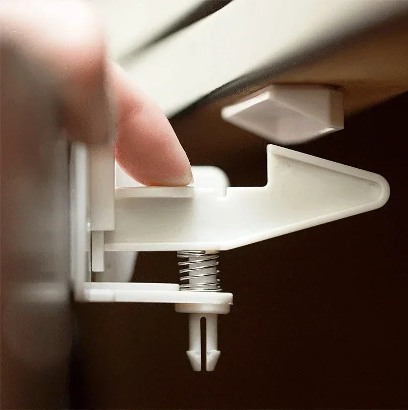 5/10Pcs Baby Cabinet Locks Invisible Closet and drawer Lock Child Security Protector No Drilling Installation White