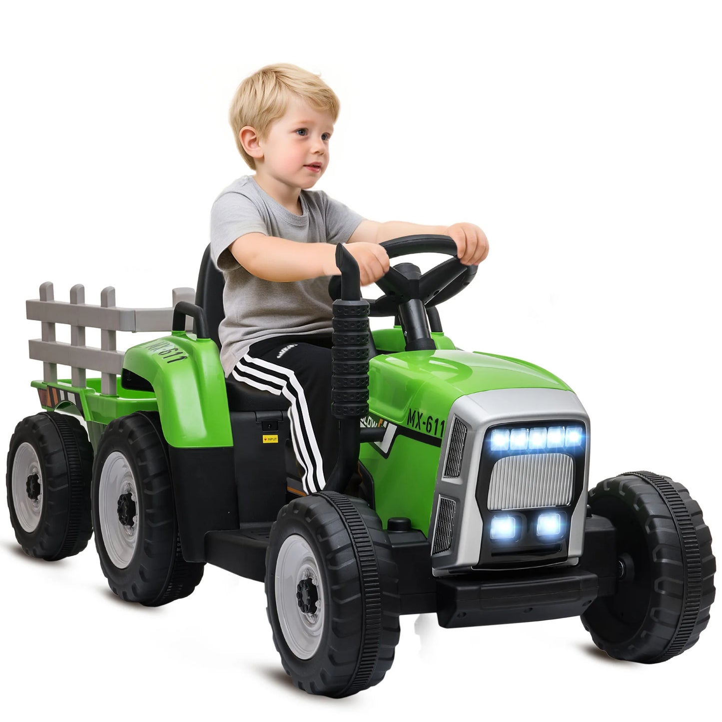 12V Kids Ride-On Tractor with Detachable Trailer & Remote