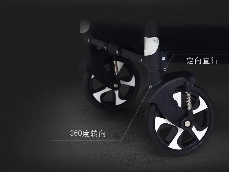 New Eggshell Twin Stroller Two-way Twin Stroller 2-in-1 Twin Children's Stroller Double Sleeping Basket with Adjustable Angle