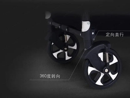 New Eggshell Twin Stroller Two-way Twin Stroller 2-in-1 Twin Children's Stroller Double Sleeping Basket with Adjustable Angle