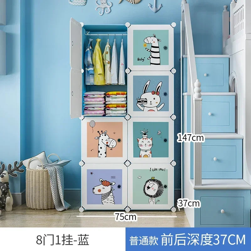 Baby Storage Organizer Wardrobe Dressers Closet Cube Wardrobe Plastic Armarios Para Sala De Estar Bedroom Furniture LQXP