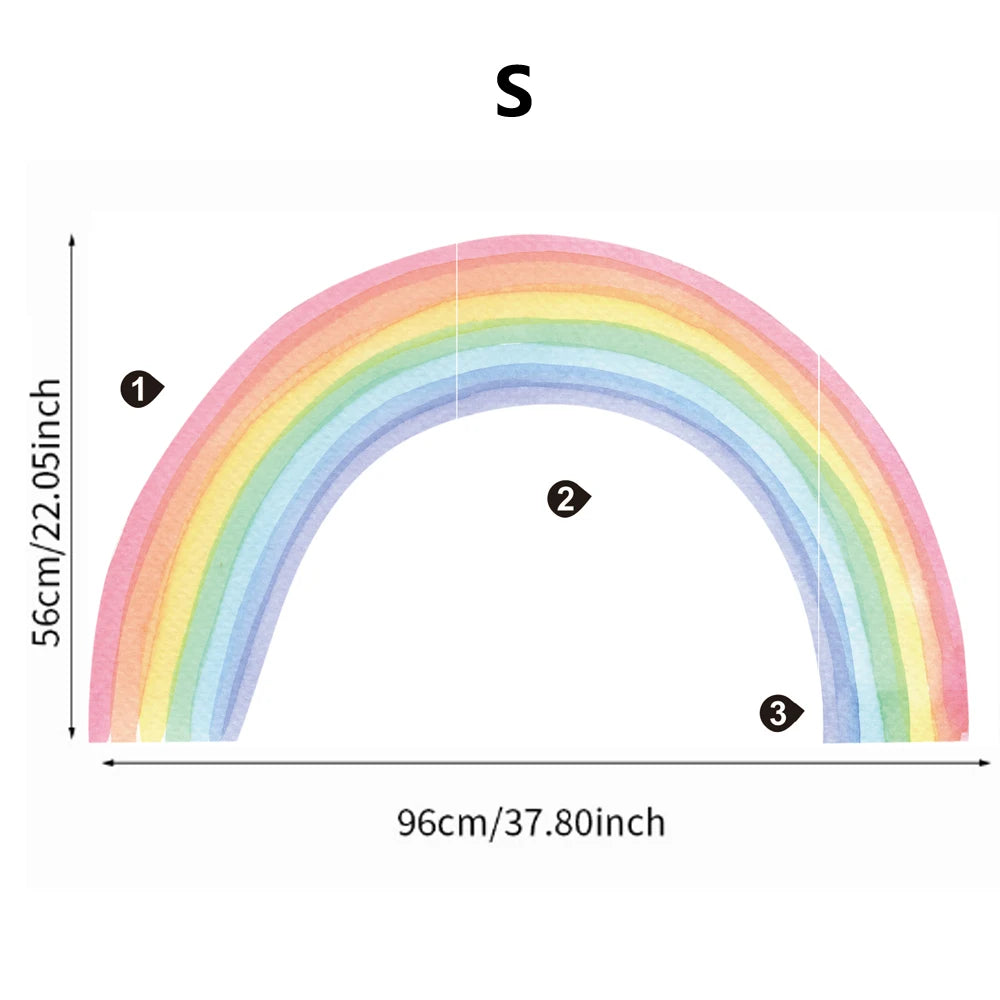 Dreamy Pastel Rainbow Wall Mural Sticker