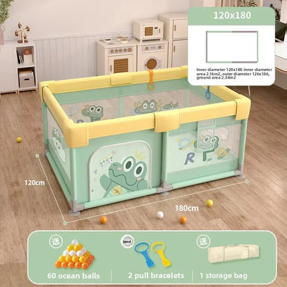 Safety Fence Foldable Baby Playpen Indoor Toddler Activity Area Crawling Mat Easy Assembly Non-Toxic Materials Indoor Playground