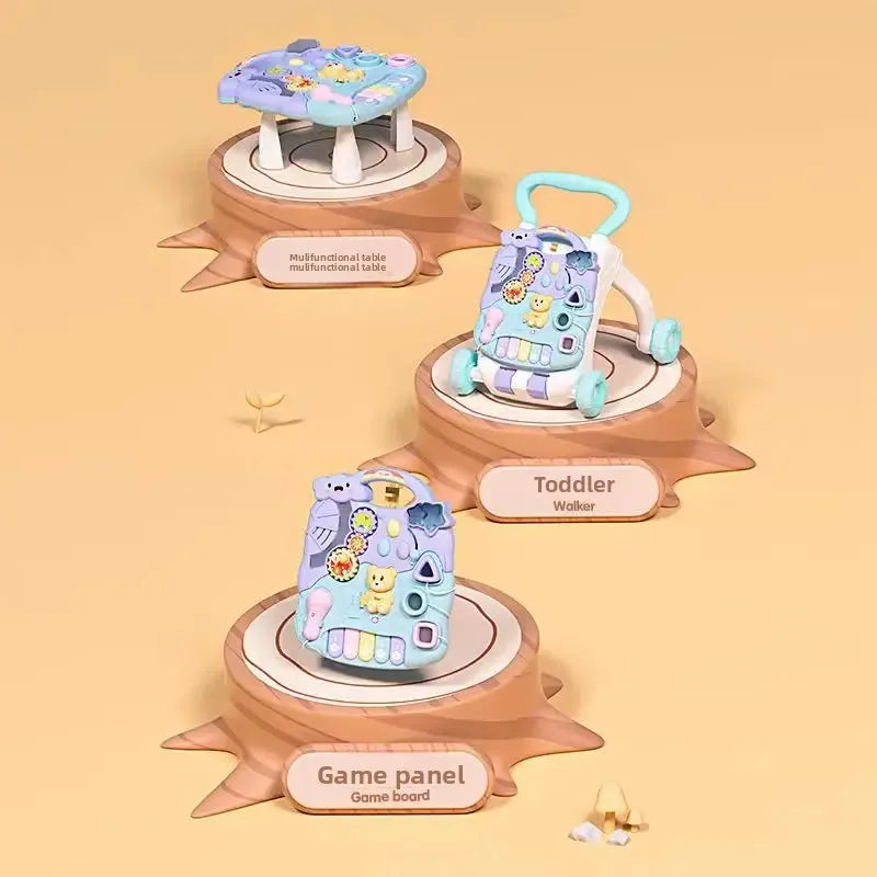 Anti-Tip Baby Walker Push Cart Toy for Learning to Walk 3-18 Months Hand Push Step Assisting Child Development Products