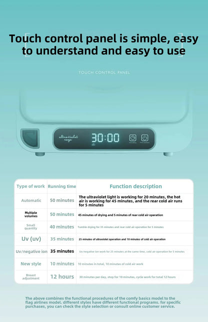 Baby Bottle Sterilizer with Pasteurization, 23L UV Disinfection Cabinet, Multi-functional Disinfection Pot for Baby Accessories