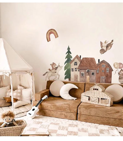 Nordic Small Town Wall Decals – Calm, Cozy & Magical