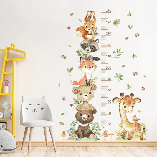 Animal Height Chart Wall Stickers – Track Every Precious Inch