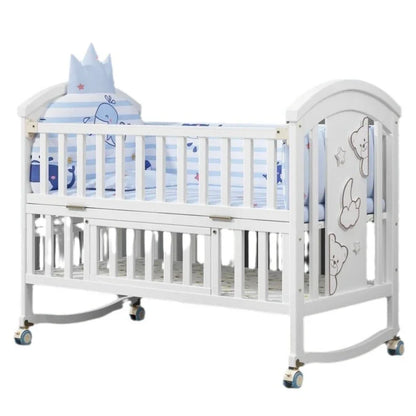 Timeless Solid Wood Baby Crib & Convertible Splicing Bed
