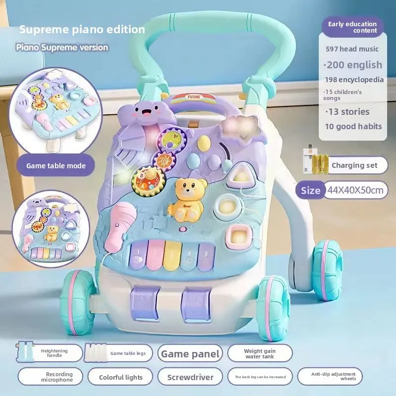 Anti-Tip Baby Walker Push Cart Toy for Learning to Walk 3-18 Months Hand Push Step Assisting Child Development Products